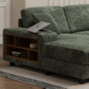 Convertible U-shaped Combination Sofa, Corduroy Fabric, Modern Comfortable Large Size 4 Seat Sofa, Living Room Double Lounge Chair ,Green
