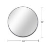 32 Inch Black Metal Framed Round Bathrrom Mirror for Wall.(W2203134044)