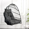 Outdoor garden rattan egg swing chair hanging chair PE hanging chair  gray
