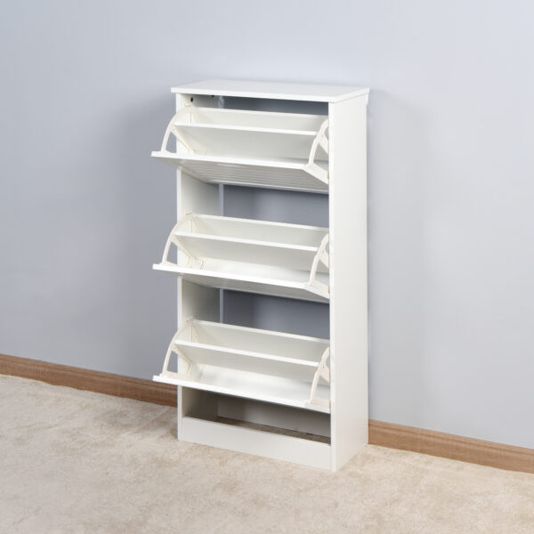 c4d4826cd7d7462cbff31a0f8c496f8f_20211214_4d939795fca4f55b8e8ff904b3c5f80b Wooden Shoe Cabinet for Entryway, White Shoe Storage Cabinet with 3 Flip Doors 20.94x9.45x43.11 inch