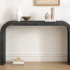 Mirod 52" Wood Console Table with Curved Edge, Natural Texture, Perfect for Entryways and Living Rooms