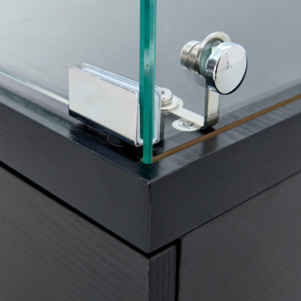 American-Style Non-Lit Glass Display Cabinet (0.2" Tempered Glass) – Soft-Close Drawer Slides  3 Adjustable Shelves, Ideal for Display & Storage