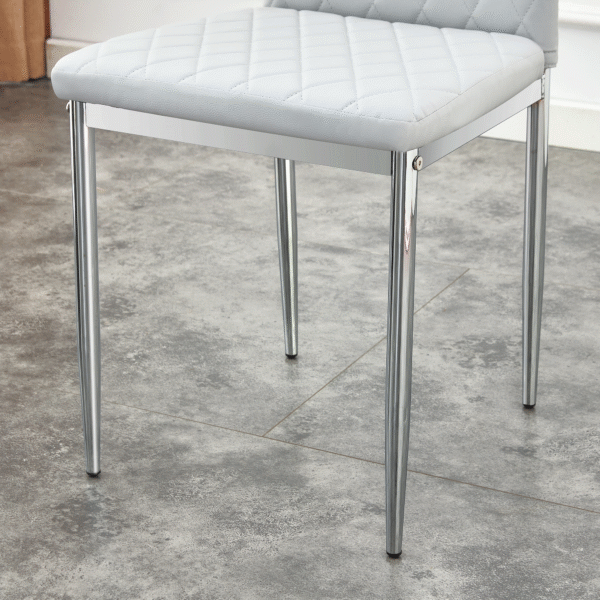 c63ecd4290da471c8c087031edfbc1dd_ced9e531f3e36f196f6bed5cef690c74 Modern Style Dining Chairs Set of 6 in Light Gray, Essential for Minimalist Homes.Meeting Family Dining Needs,PU Material Seat,Silver Metal Legs,Blending into Various Home Environments.W1151107277