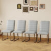 4-Pack - Heavy-duty chairs set: 2.1" thick cushion, iron frame, perfect for home or office. Classic colors, great value