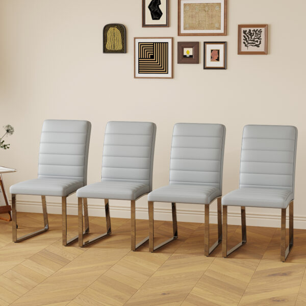 c66767526b6148a590082af9ef665bf8_ad7a4bdcebba9773a6a9ac2f107f5587 4-Pack - Heavy-duty chairs set: 2.1" thick cushion, iron frame, perfect for home or office. Classic colors, great value