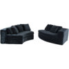 U_Style 115.7" Pure Foam Modular Sofa, 2-Piece Set with 5 Cushions, 4-Seater, Chenille Jacquard Fabric, Curved Design, No Assembly Required, Soft Upholstered Sofa for Living Room & Bedroom
