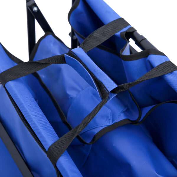 Folding Wagon Garden Shopping Beach Cart (Blue)