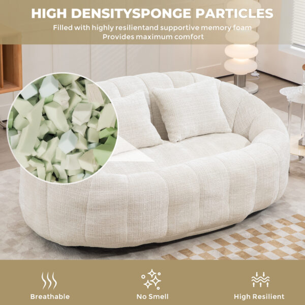 Bean Bag sofa Lazy Sofa Durable Comfort Lounger High Back Bean Bag Chair Couch for Adults and Kids, Indoor & Outdoor, Accent Floor Soft Lounge Chair  (Beige chenille)