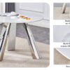 A 42-inch stainless steel leg round table with a marble top is suitable for use by four or six people