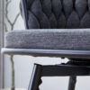 Two sets of rotating high-legged stools with breathable cotton and linen cushions, Dark gray seats paired with black spray-painted iron frames, suitable for both restaurants and bars