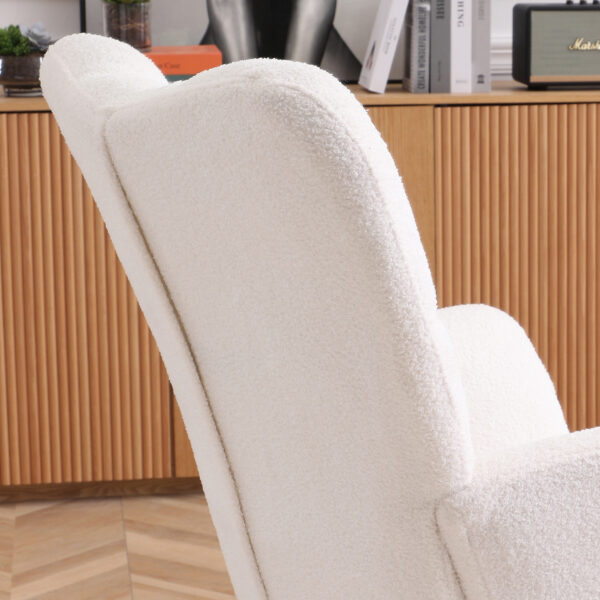 c7b49433e8d44b98863bd3f336bafa98_35f99cc6c3133a1c8acb5f16e7ebf76e Rocking Chair Teddy Upholstered Glider Rocker Rocking Accent Chair Padded Seat with High Backrest Armchair Comfy Side Chair for Living Room Bedroom Offices BEIGE