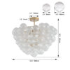 23.6-Inch Gold Ceiling Pendant Light with Threaded Clear Glass Globe Shade – Ideal for Living Room, Dining Room, Kitchen (Non Adjustable Height, No Bulbs)