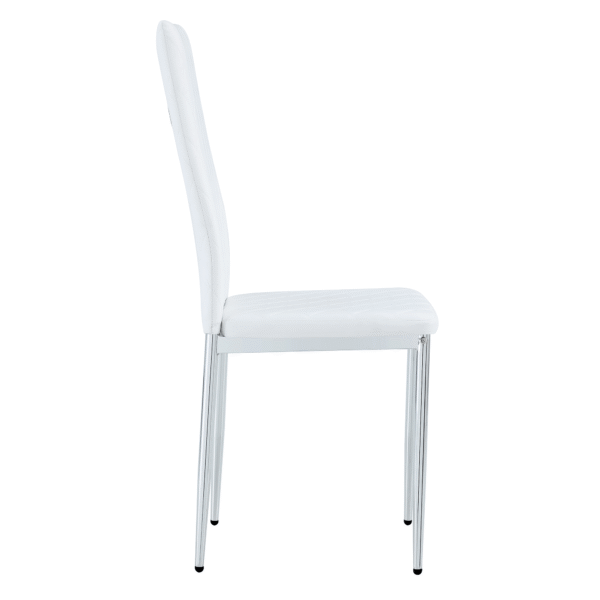 c88c00728fbd4709b35553c373cd0b57_12dabeeb369cb149da8aa4242166bde6 Modern Style Dining Chairs Set of 6 in White, Essential for Minimalist Homes.Meeting Family Dining Needs,PU Material Seat,Silver Metal Legs,Blending into Various Home Environments.W1151107276