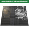 9 PCS heavy-duty & recyclable Wood-Plastic Interlocking Deck Tiles 11.8" x 11.8"- Waterproof Outdoor and Indoor Flooring for Patio, Balcony, Porch, Backyard, Bedroom (Black)