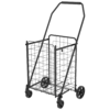 Shopping Cart with open door,Grocery Cart on Wheels, Foldable Utility Shopping Carts with Double Basket and 360° Rolling Swivel Wheels for Groceries Laundry