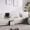 [VIDEO+NEW]124'' Modular Sectional Sofa with Storage Console and Movable Ottoman,33'' Wide Seat,4 Seat L Shaped Chenille Couch,Reversible Comfy Sofa with USB Charger for Living Room,Apartment,2 Colors
