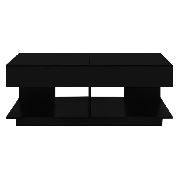 U-Can 41.3''-76.7'' Extendable Coffee Table, Efficient Central Coffee Table with Multiple Storage Compartments, Multifunctional Adjustable Coffee Table with Hidden Storage Space for Living Room