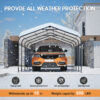 12X20 FT Metal Carport, Outdoor Car Shelter All Weather, Heavy Duty Outdoor Galvanized Car Shelter for Car Boat Truck and SUVs Black