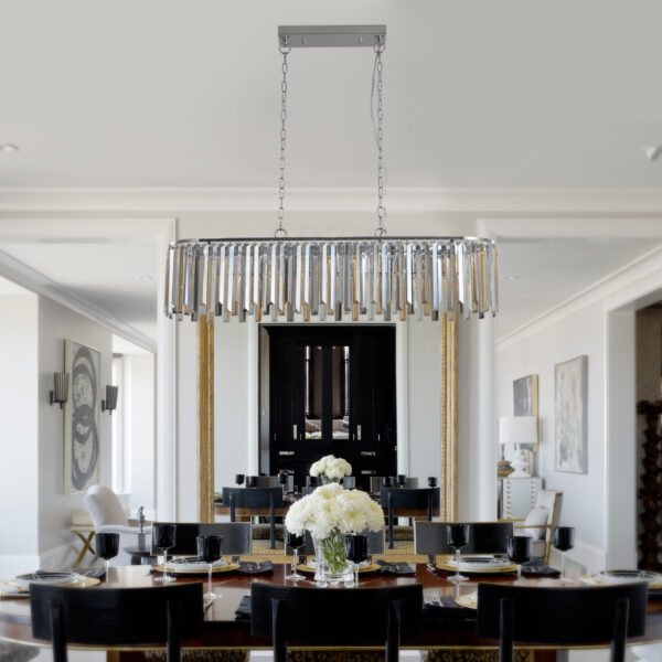(Same as W1340P189407/L5018) Modern Oval Crystal ceiling chandelier Luxury Home Decor Light Fixture (No Bulbs)