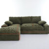 99*69" Modular Sectional Living Room Sofa Set, Modern Minimalist Style Couch, Upholstered Sleeper Sofa for Living Room, Bedroom, 2 PC Free Combination, Installation-free Sofa, L-Shape, Army Green