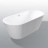 67" Acrylic Freestanding Bathtub, stand alone bathroom tub, Glossy White, Toe-tap Chrome Drain, cUPC Certified