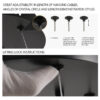 Modern LED Pendant Light, 24-Inch Round Hanging Chandelier with Adjustable Height, Imitation Marble Finish Resin Ring Ceiling Light for Dining Room, Kitchen Island, Living Room