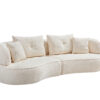 WKS7W  White, 4-seat modular sofa, durable fabric, solid wood frame, high density sponge cushion, 4 pillows