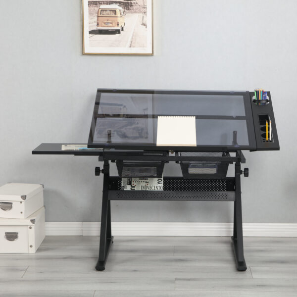 cf9d9ac99f4f4c569f12f296eb41e4aa_20201119_2e1289d90a0b032345595b262aea7a90 black adjustable tempered glass drafting printing table with chair