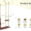 70" Tall Industrial Coat Rack for Entryway, Solid Wood & Stainless Steel Clothing Rack, Double Layer Hanger for Coats, Hats, Bags, Scarves, Shoes Storage, Vintage Wood Grain & Metal, Heavy Duty