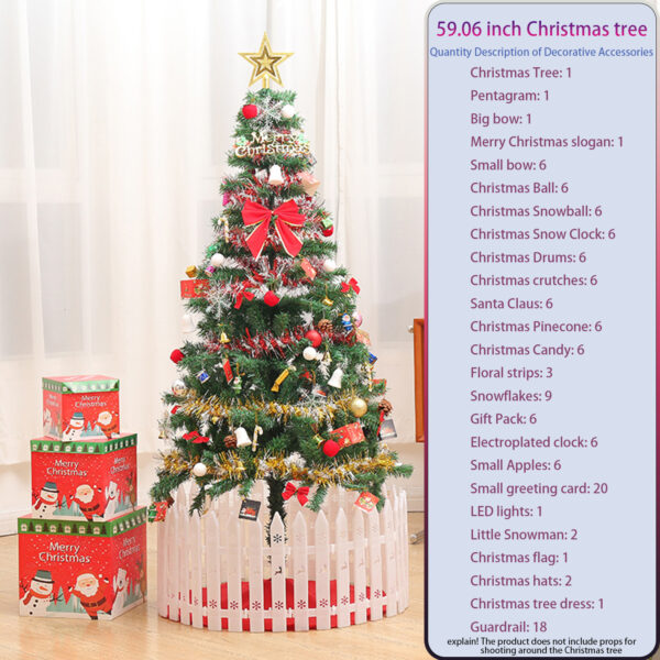 cffd58363df14d8c85c6f32fec58971f_ea4b665579704f97a0fe7319987d90d1 5ft artificial Christmas tree with LED energy-saving lights, including 109 pendant tree skirts and guardrails