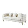 81 Inch Oversized 3 Seater Sectional Sofa, Living Room Comfort Fabric Sectional Sofa - Deep Seating Sectional Sofa, Soft Sitting with 3 Pillows for Living Room,Bedroom,White teddy(Ivory)(W834S00036)