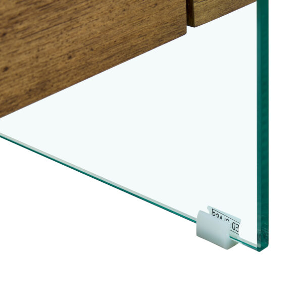 d2583f93b225466bb2b39479521bdc7f_be0db7c825f438a694e68d9b5b4ffe74 43.3 Inch Modern Two-Tier Coffee Table - An Elegant Combination of Clear Glass and Light Wood Texture Sticker.It can be used not only as a coffee table but also as a side table or display stand.