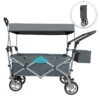 Push & Pull Utility Folding Wagon with Removable Canopy