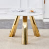 42" Luxury Sintered Stone Table: 0.45" Durable Top + 6" Steel Legs, 500lb Capacity, Stain/Heat-Resistant White/Gray Veined Surface - Modern Minimalist Design