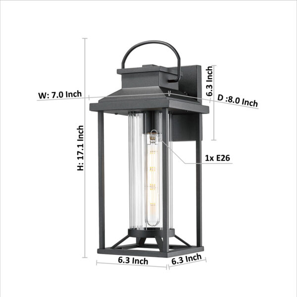 Outdoor Porch Lights, Textured Black Exterior Lighting Fixtures Wall Mount, Modern Outdoor Wall Sconce Lantern for House, Front Porch, Anti-Rust Waterproof Outdoor Garage Lights for Coach (1 pack)