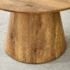 Natural Wood Grain MDF Round Coffee Table - 25.6" Diameter, 15.7" Height.Natural Wood Grain Texture Sticker,Exquisite Wood Grain Surface,Flexible MatchingMRound Tabletop Design.