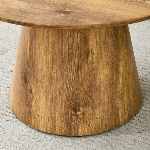 d424ab82b2c349fe95c41608fe45879b_87a3ef4d4b88c8dbcd7247742b4b8d7e Natural Wood Grain MDF Round Coffee Table - 25.6" Diameter, 15.7" Height.Natural Wood Grain Texture Sticker,Exquisite Wood Grain Surface,Flexible MatchingMRound Tabletop Design.