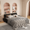 73.2" Queen Pull Out Sofa Bed,3-in-1 Convertible Sleeper Sofa,Multi-Functional Velvet Loveseat Bed,Black(Old Sku:W1885P154641/W1885P214788)