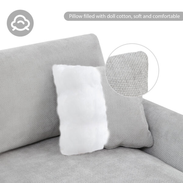 119*55" Modern Oversized Sectional Sofa,L-shaped Luxury Couch Set with 2 Free pillows,5-seat Chenille Indoor Furniture with Chaise for Living Room,Apartment,Office,2 Colors