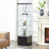 American-Style Non-Lit Glass Display Cabinet (0.2" Tempered Glass) – Soft-Close Drawer Slides  3 Adjustable Shelves, Ideal for Display & Storage