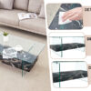 43.3 Inch Modern Two-Tier Coffee Table - An Elegant Combination of Clear Glass and Black Marble Pattern.It can be used not only as a coffee table but also as a side table or display stand.
