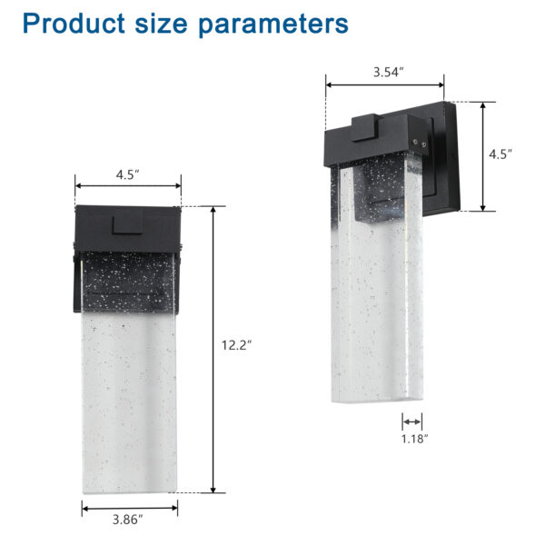 d5540f121d184a098afe2caa43c0cc2f_20230809_e24aa83d27b8013d710241840ab6d5fd Outdoor Waterproof Transparent LED Crystal Wall Lamp Supports Multiple Types of Light Bulbs -12W Per Lamp (2 pack)