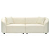 87" Curved Contemporary Sofa in Off-White: Plush Seating, Streamlined Design, and Durable Frame – Ideal for Stylish Living Spaces