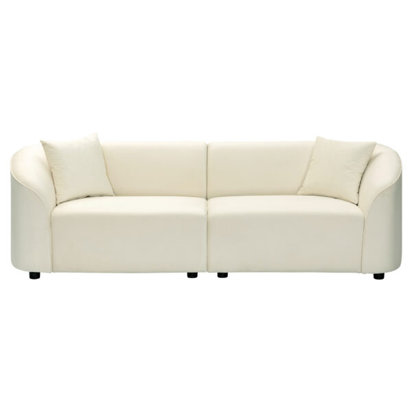 d6708e4f4cb547559210464016abfbd0_ad6ec2c82a879a2c167f175316d47996 87" Curved Contemporary Sofa in Off-White: Plush Seating, Streamlined Design, and Durable Frame – Ideal for Stylish Living Spaces