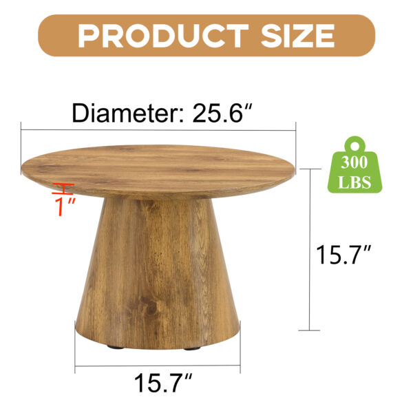 d69b6b054a7a4d20a8591e4748d9ef91_88a05329bc22ebfc5d5ffb19a32b4a4d Natural Wood Grain MDF Round Coffee Table - 25.6" Diameter, 15.7" Height.Natural Wood Grain Texture Sticker,Exquisite Wood Grain Surface,Flexible MatchingMRound Tabletop Design.