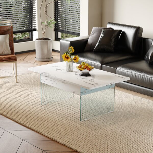 d6c229aa4657416cb694573eb392a328_c0463f38296f81e7184d766fce79a4ce Multifunctional Lift Top Coffee Table -White Marble Pattern, Essential for Modern Homes.Tempered Glass Legs,Multiple Color Options,Lift Top Feature.Perfectly Fitting Into Both Living Rooms And Office.