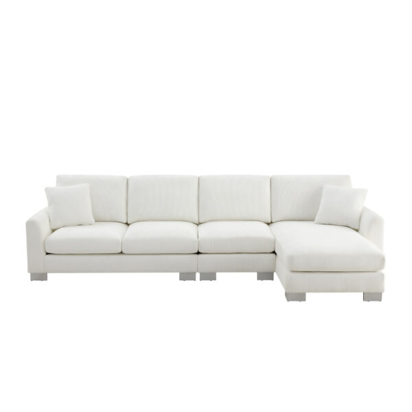 119*55" Modern Oversized Sectional Sofa,L-shaped Luxury Couch Set with 2 Free pillows,5-seat Chenille Indoor Furniture with Chaise for Living Room,Apartment,Office,2 Colors