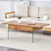 Multifunctional Lift Top Coffee Table -Light Wood Color Grain Sticker, Essential for Modern Homes.Tempered Glass Legs,Lift Top Feature.Perfectly Fitting Into Living Rooms And Office.