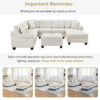 Sectional Sofa 111.8" U-shaped Sofa Chenille Upholstered Sofa Couch with Movable Storage Ottoman for Living Room, White