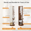 Full-length mirror, rubber wood + mirror, 68.8*19.6 inches (mirror width: 15.7 inches) large full-length mirror, easy to dress, organize and place in the bedroom/living room/office/cloakroom (walnut)